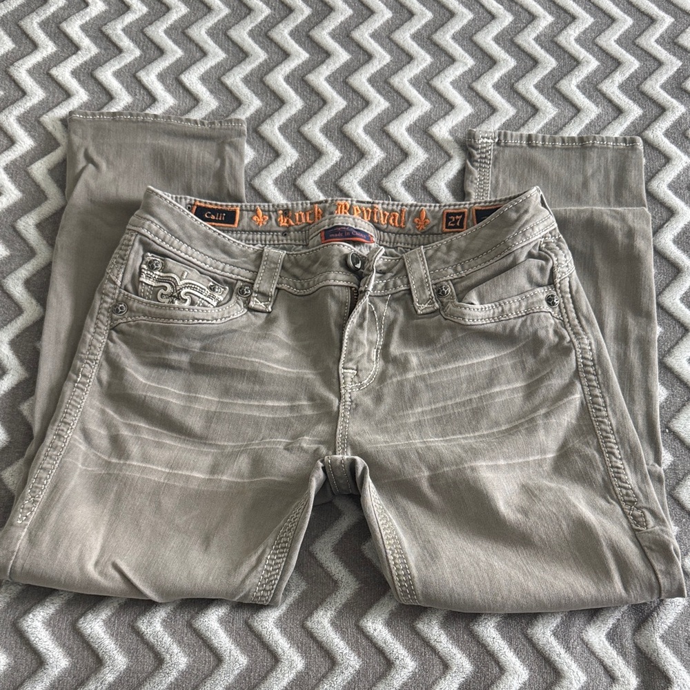 Women’s Rock Revival Gray Crop Pants